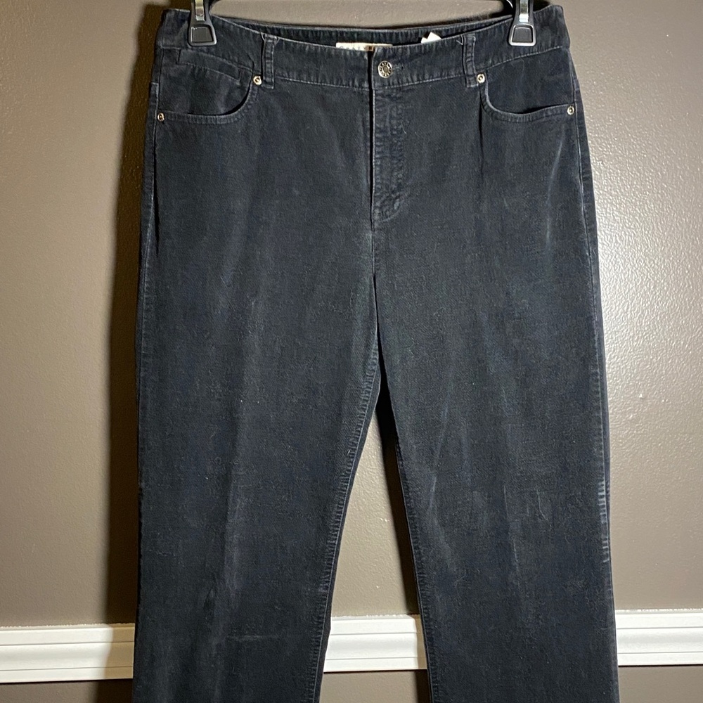 Crazy Horse by Liz Classic Black Velour Women's Wide Leg Jeans